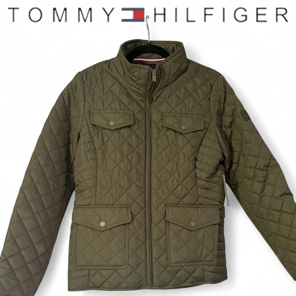 Tommy Hilfiger Women’s Quilted Puffer Jacket in Olive